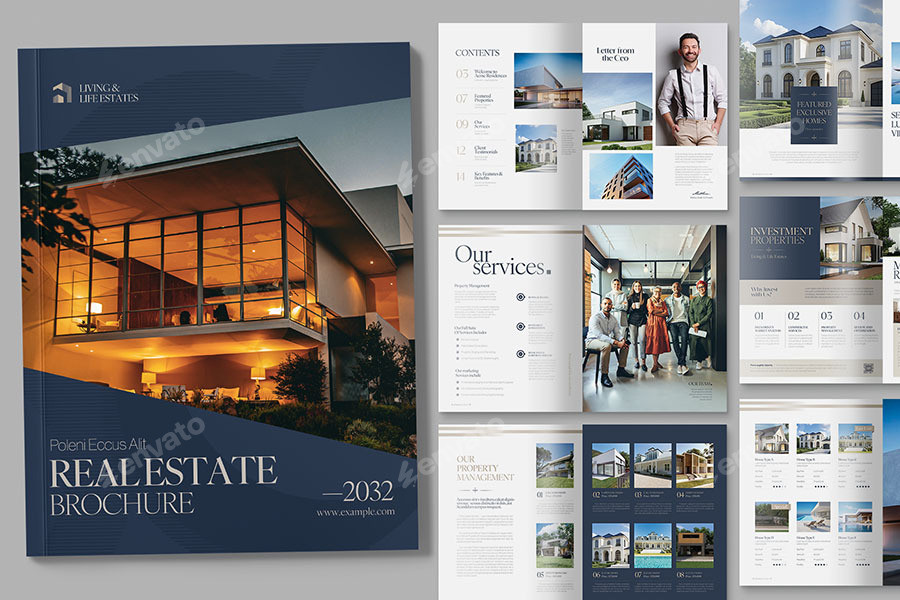 Real Estate Brochure Template AI EPS Design Template Place