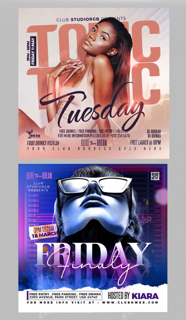 Trendy Night Club Flyer Template Bundle 2 in 1