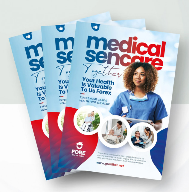 Preview of Home Care Flyer Template INDD, PSD