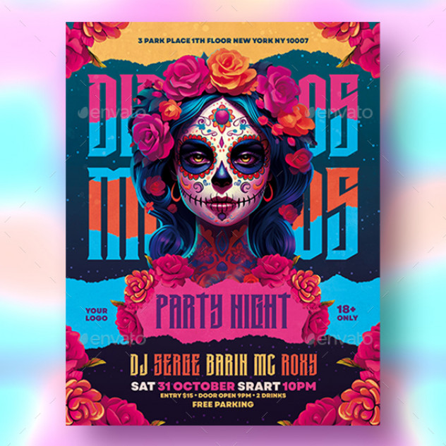 Dia De Los Muertos Flyer Design PSD