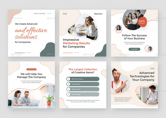 Business Instagram Post Templates PSD, InDesign INDD, Affinity Designer preview #2