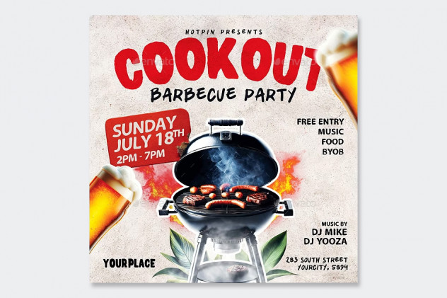 Barbecue BBQ Flyer Template PSD