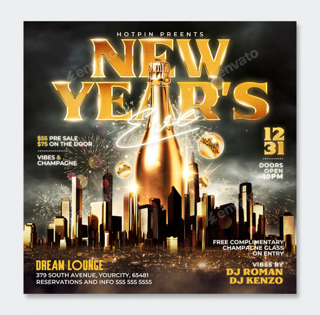 New Year Flyer PSD