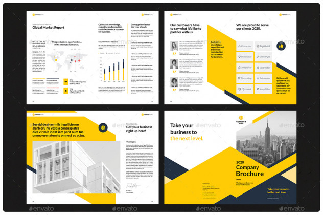 Professional company profile brochure template Microsoft Word, InDesign preview #4