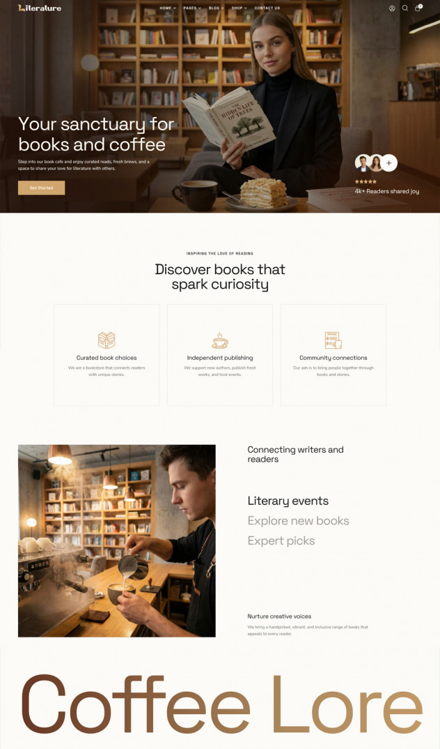 Powerful & attractive Bookstore WordPress Theme main preview