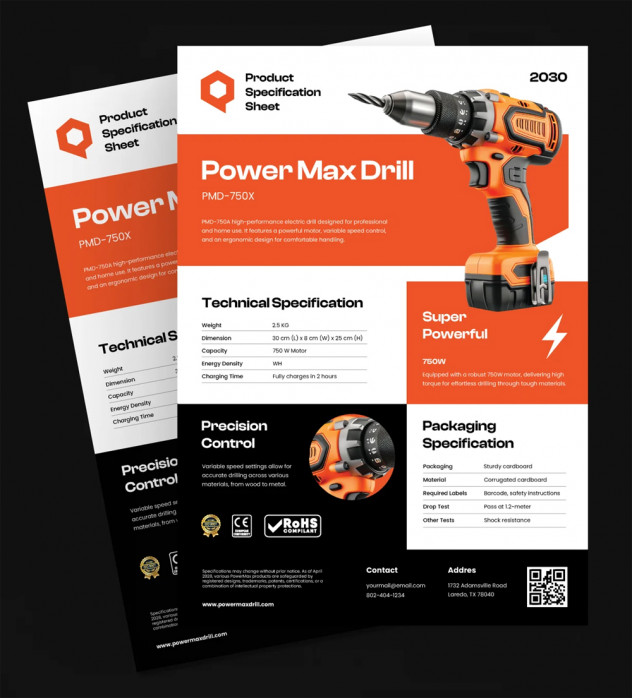 Specification Sheet Template