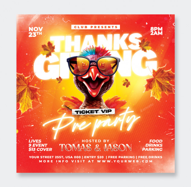 Thanksgiving Flyer Template PSD - product preview 0