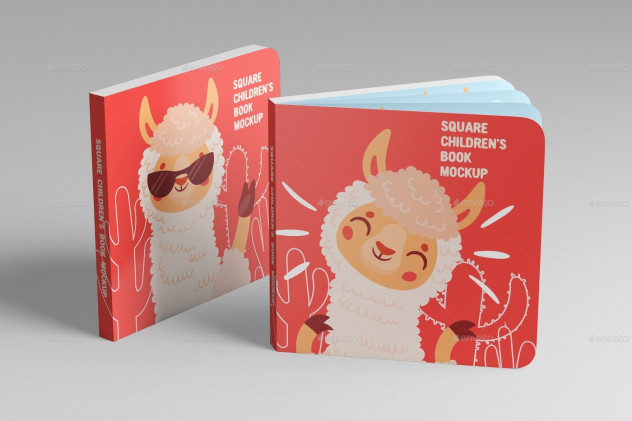 Square Children's Book Mock-Up preview #7