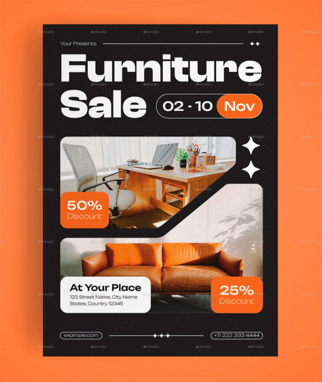 Modern Furniture Sale Flyer Template PSD, AI, EPS