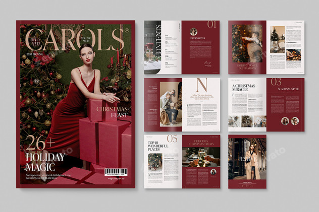 Christmas Magazine Template INDD & IDML