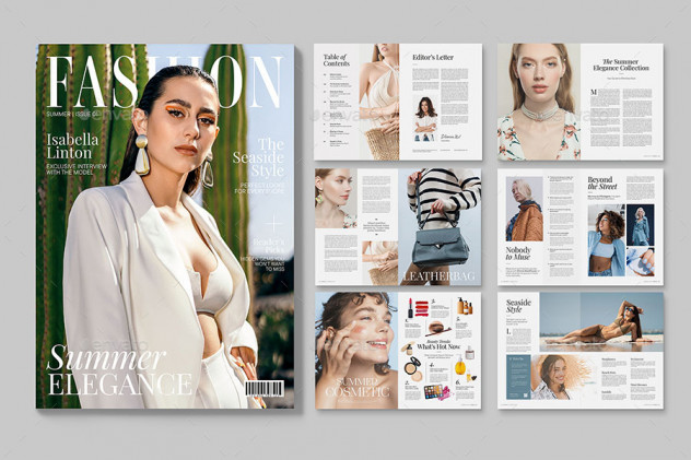 Clean Fashion Magazine Template