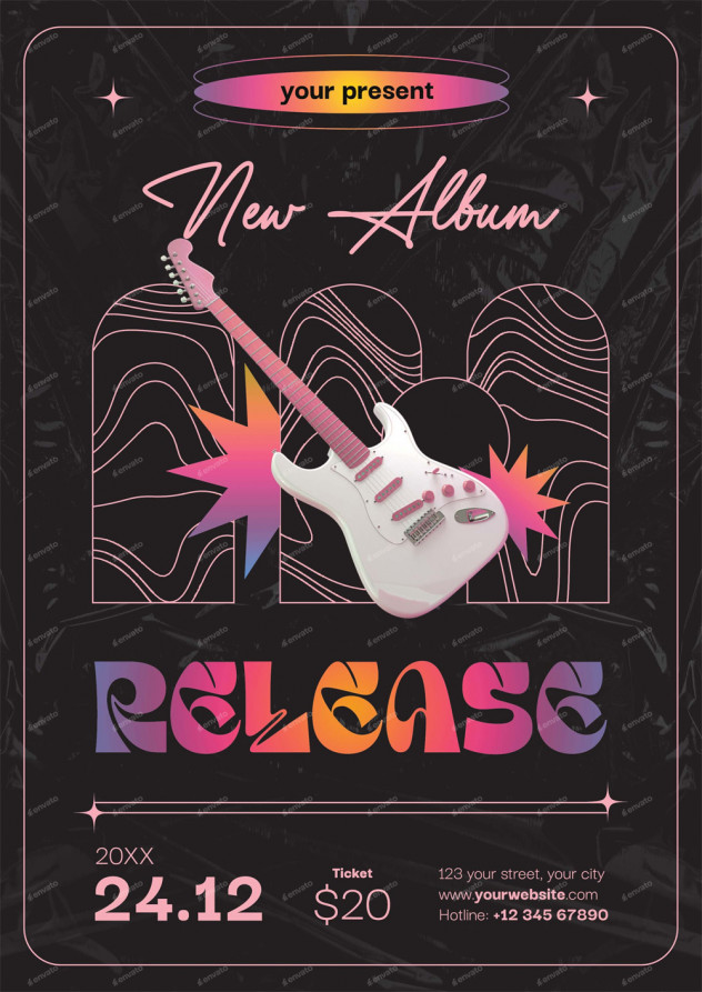 Preview of Music Album Release Flyer Template