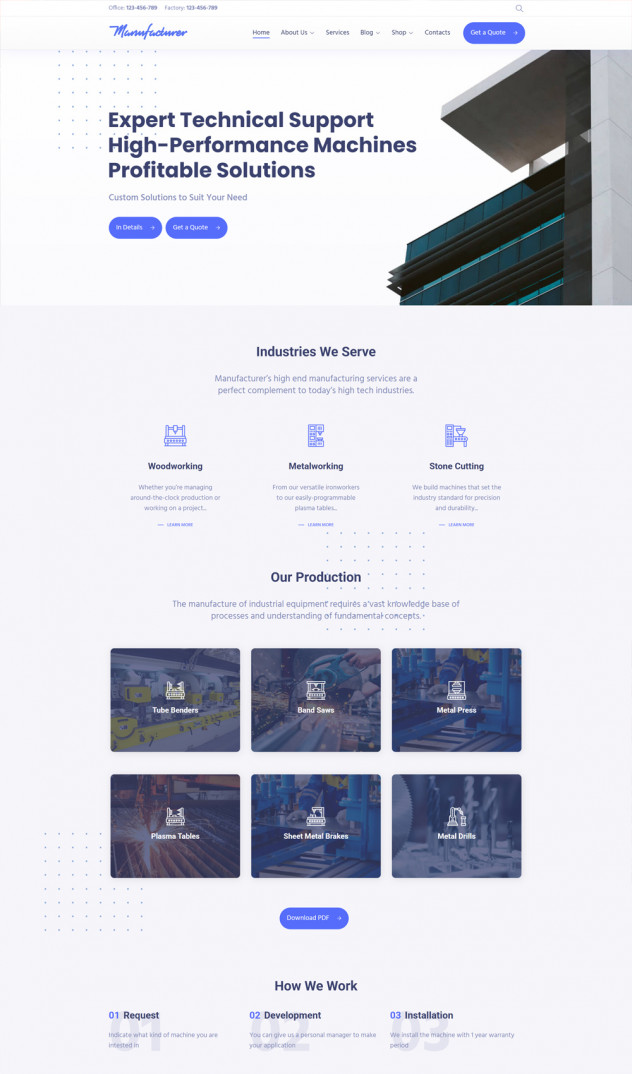 Manufacturer - Factory and Industrial WordPress Theme