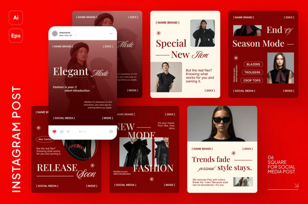 Preview of Fashion Instagram Post Templates
