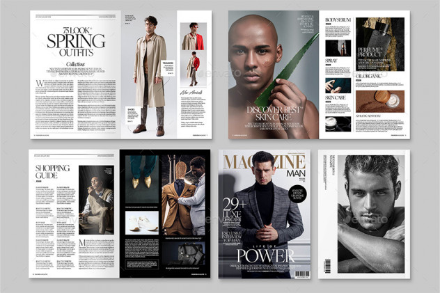 Men's Fashion Magazine Template InDesign INDD & IDML preview #3
