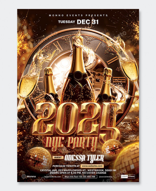 Modern New Year Flyer Template PSD