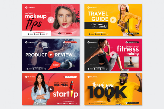 10 Multipurpose Youtube Thumbnail Templates PSD