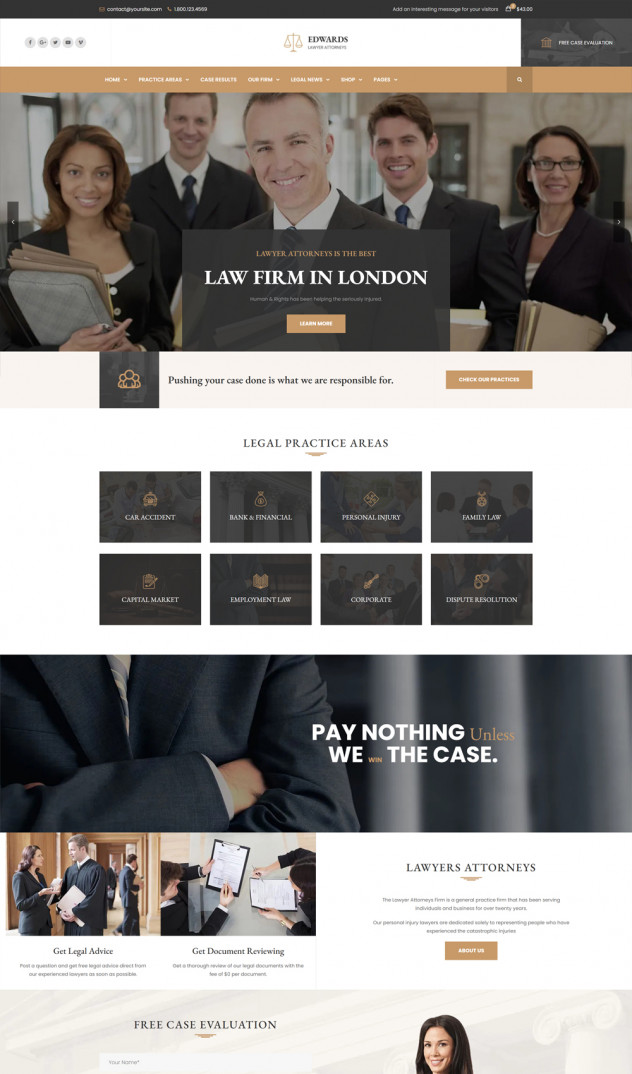 Preview of Edwards - Law Firm Lawyer HTML Template