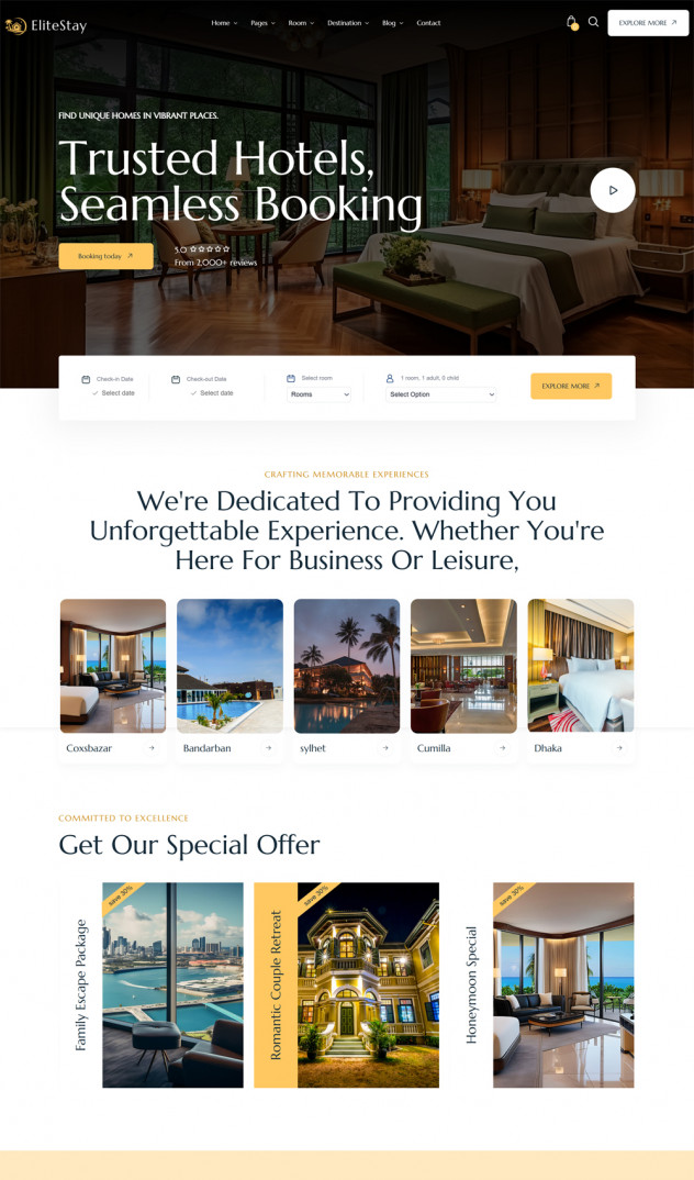 Preview of Hotel Booking Next JS Template