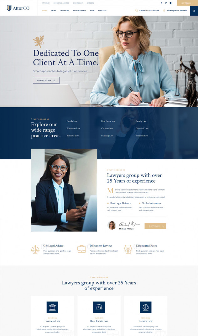 AttorCO - Attorney & Lawyers HTML Website Template - product preview 0