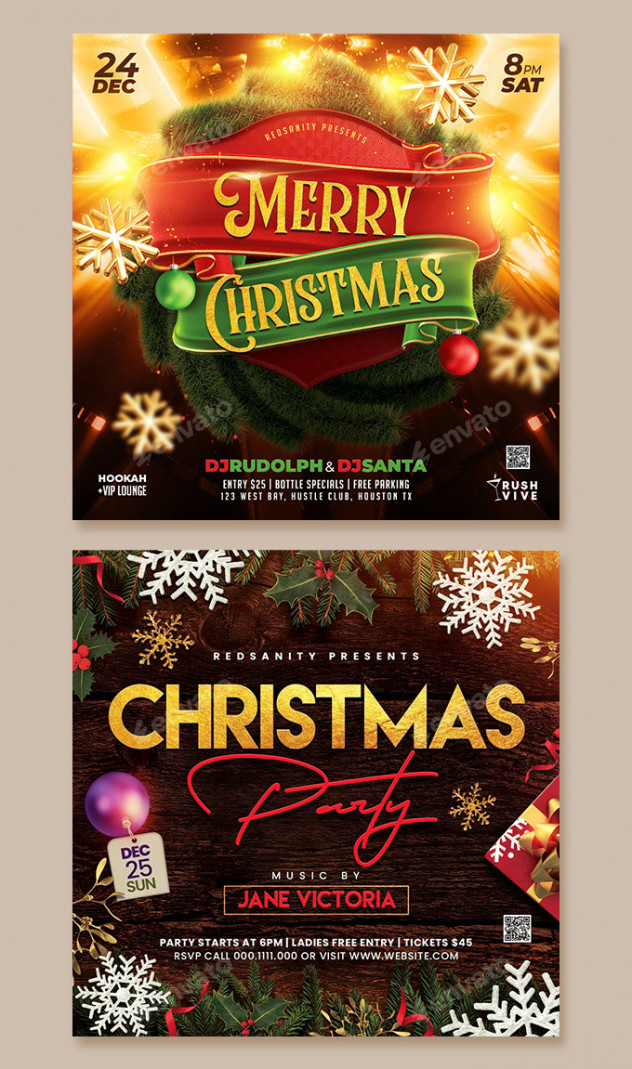 Christmas Flyer Template PSD Bundle 2 in 1