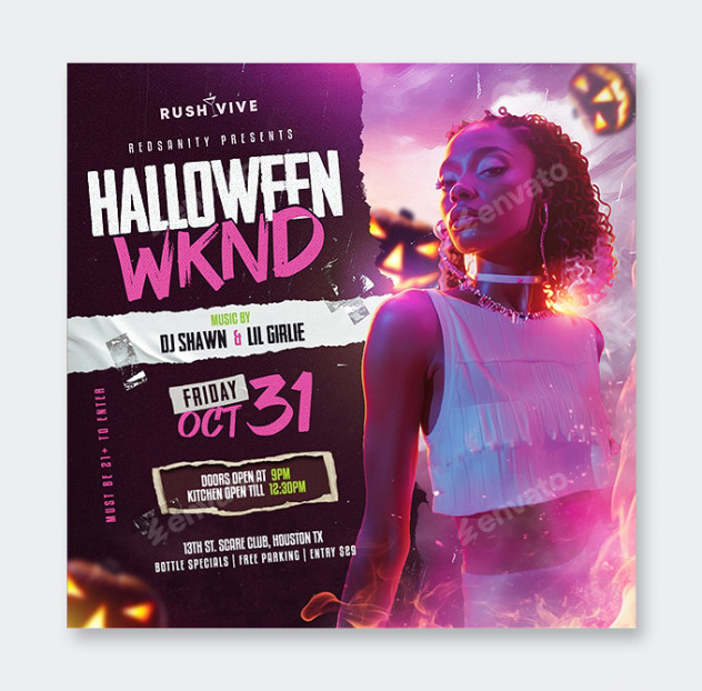 Modern Halloween Flyer Template for Photoshop