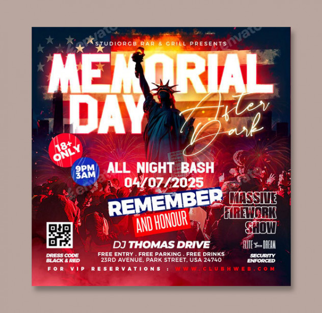 Preview of Memorial Day Flyer Design PSD