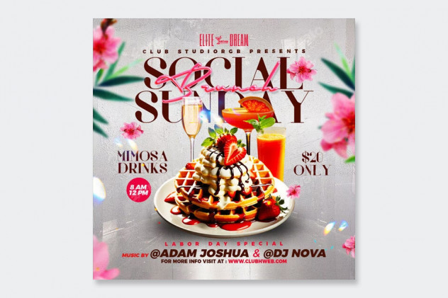 Brunch Flyer Design PSD