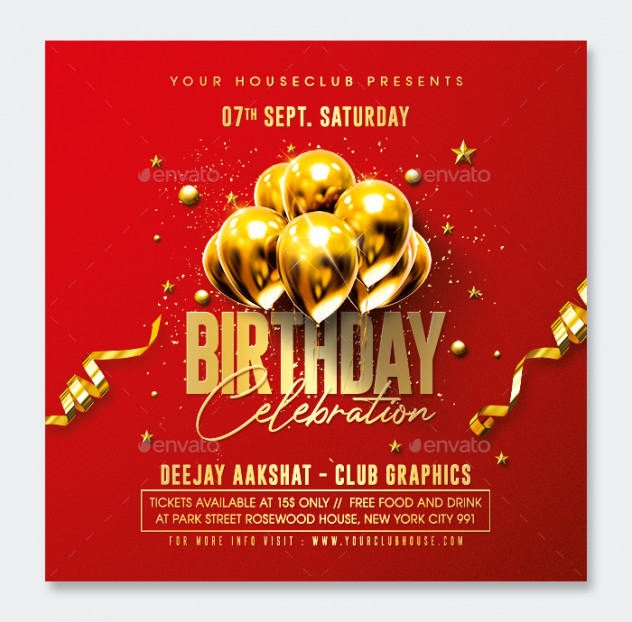 Modern Birthday Flyer Template PSD - 24