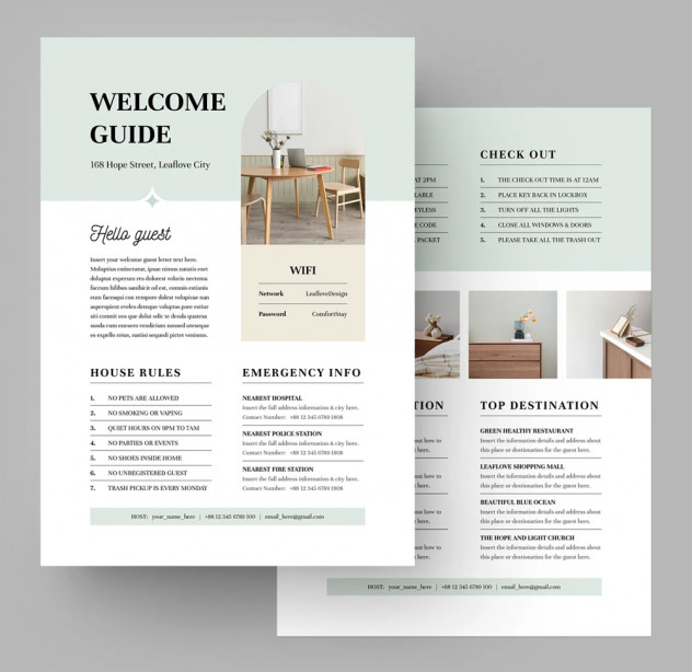 Preview of Editable Welcome Guide Sheet Template for MS Word & InDesign