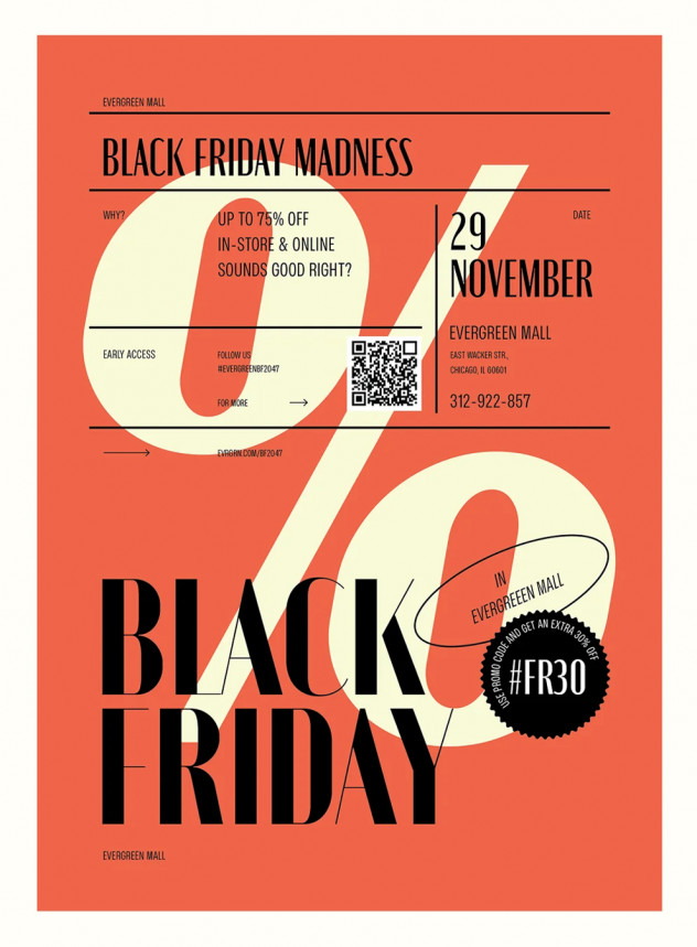 Preview of Black Friday Sale Event Poster Template &ndash; AI & EPS (A4, Print Ready)