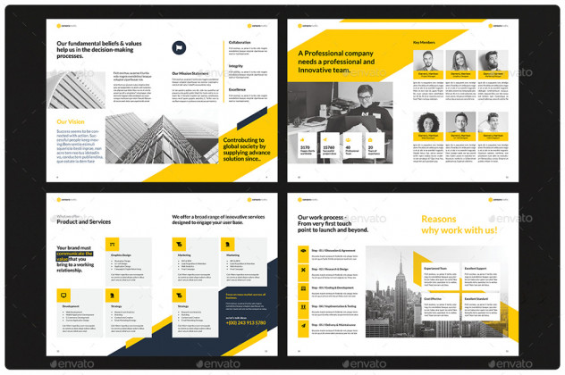 Professional company profile brochure template Microsoft Word, InDesign preview #2