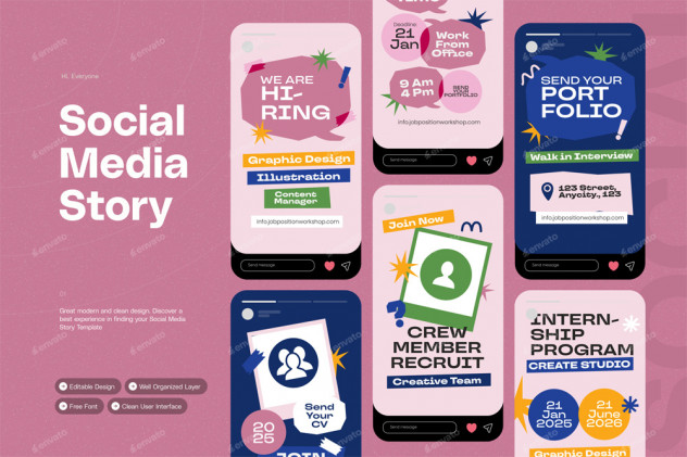 We Are Hiring Instagram Story Templates PSD, AI, EPS
