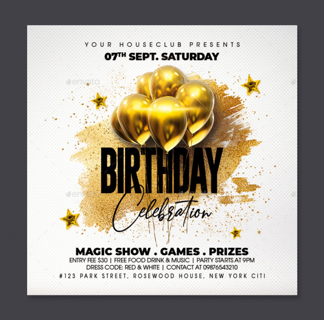 Clean Birthday Flyer Template PSD