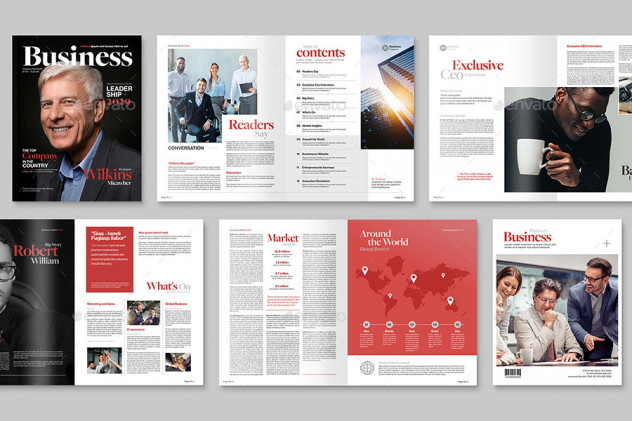 Business Magazine Template InDesign INDD - product preview 1