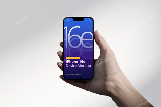 iPhone 16e Mockup Hand Scenes
