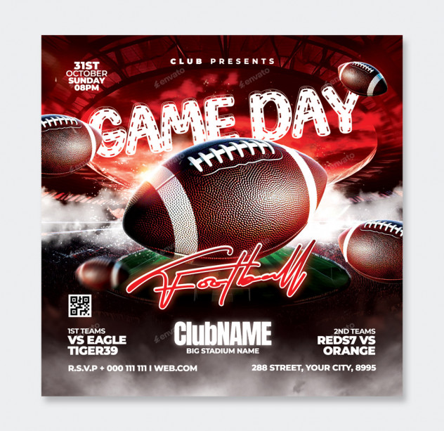 Football Flyer Template PSD