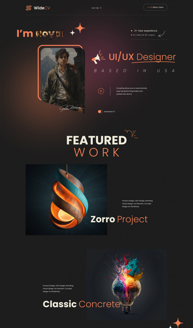 Widecv- Personal Portfolio Figma Template