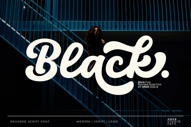 Black - Rounded Script Font