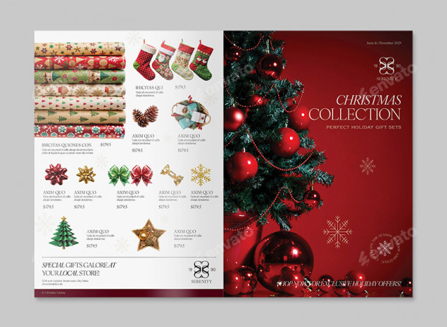 Christmas Catalog Brochure Template InDesign INDD