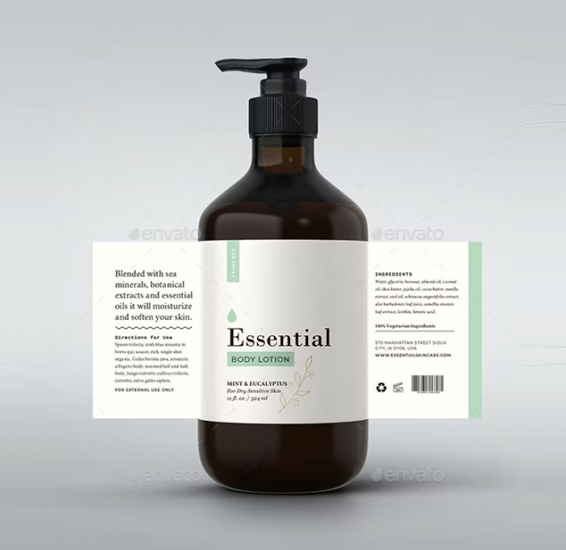 Cosmetic Label Template AI, Vector EPS