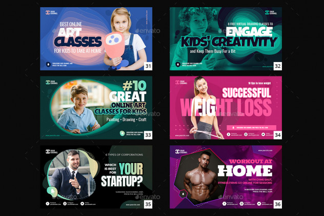 50 Multipurpose YouTube Thumbnails PSD - product preview 5