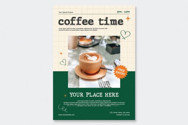 Coffee Flyer Template PSD, AI, EPS