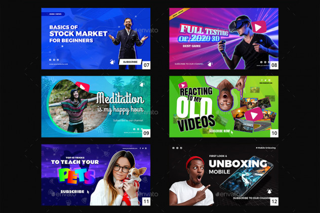 50 Youtube Thumbnail Templates PSD - product preview 1