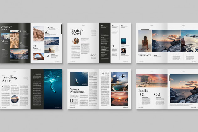 Stylish and Modern Travel Magazine Template INDD - product preview 1