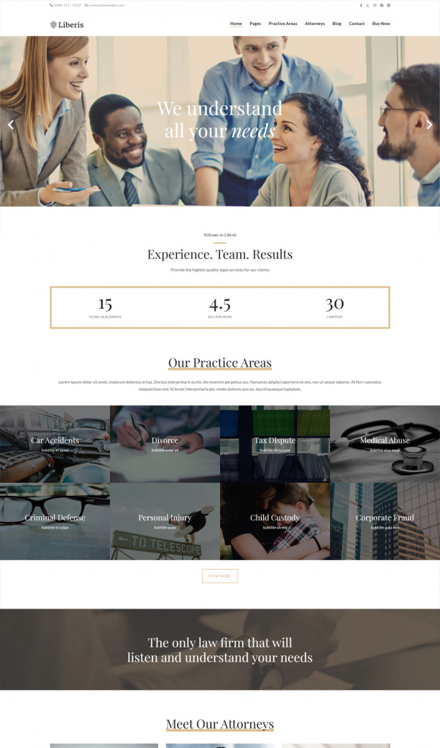 Liberis - Attorney Lawyer WordPress Theme