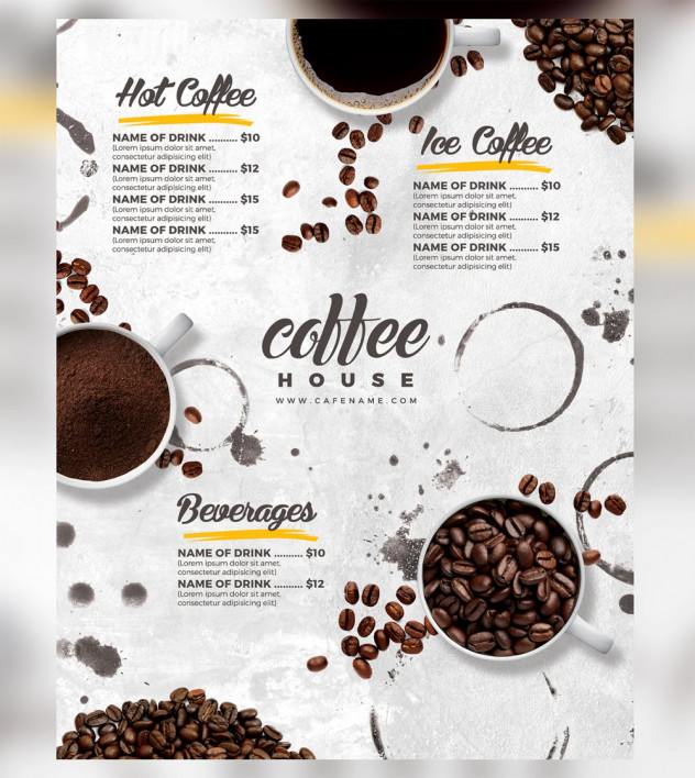 Cafe Menu Template - PSD