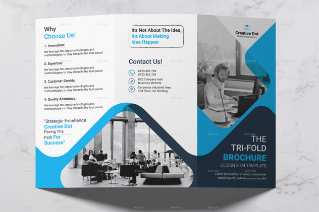 Business Trifold Brochure Template AI, EPS - product preview 1