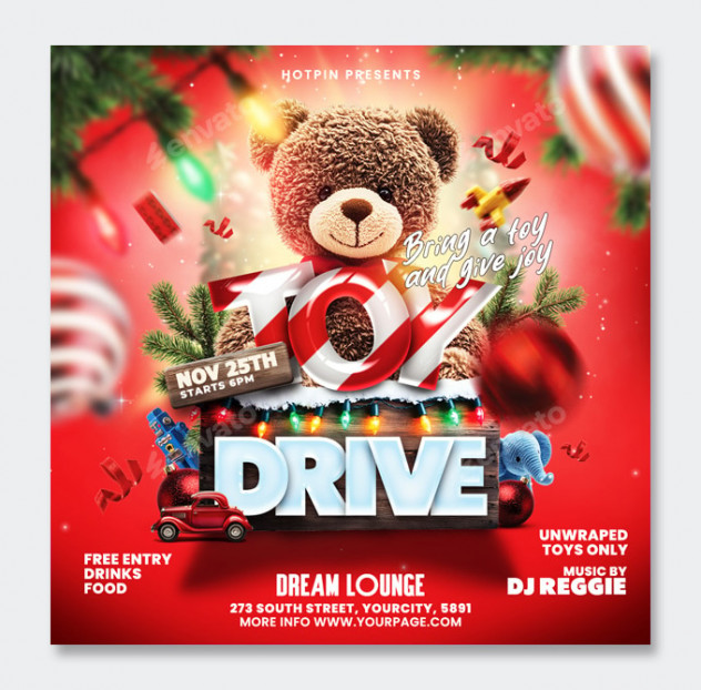 Toy Drive Flyer Design PSD