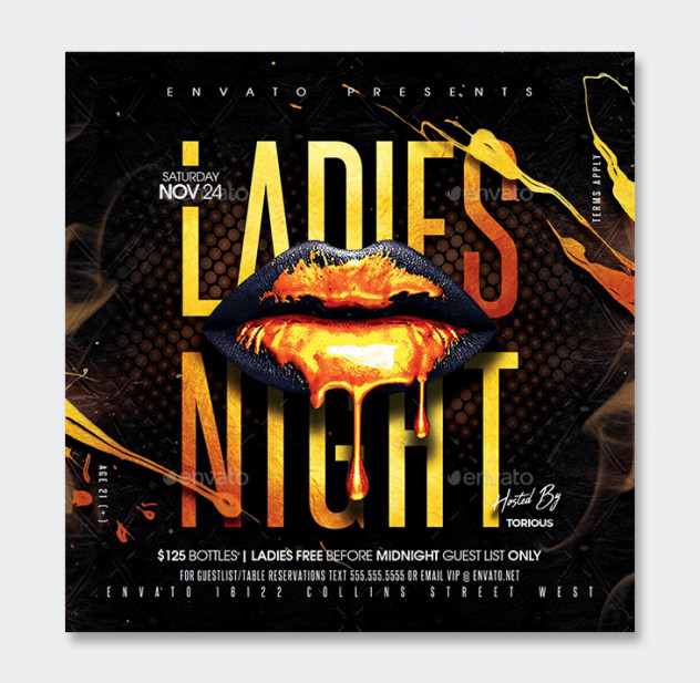 Ladies Night Flyer Template PSD